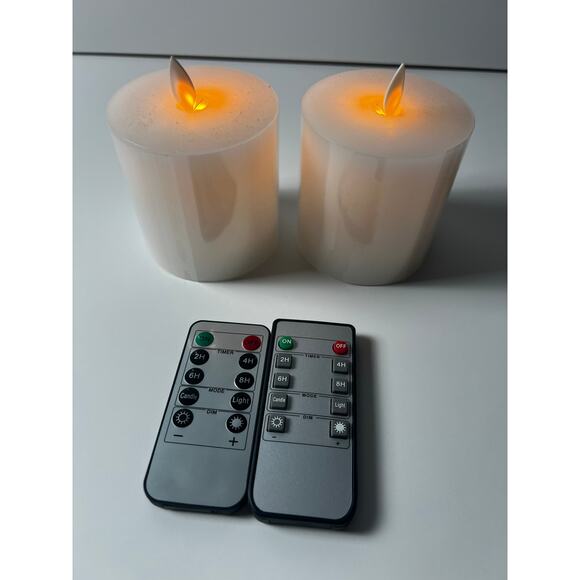 ✨ NEW & UNUSED! Luminara Real-Flame Effect LED Candle Pair 3"x4.5" ✨ - Picture 3 of 3
